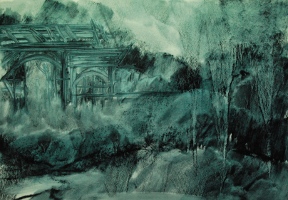 The start of a new "green" painting.